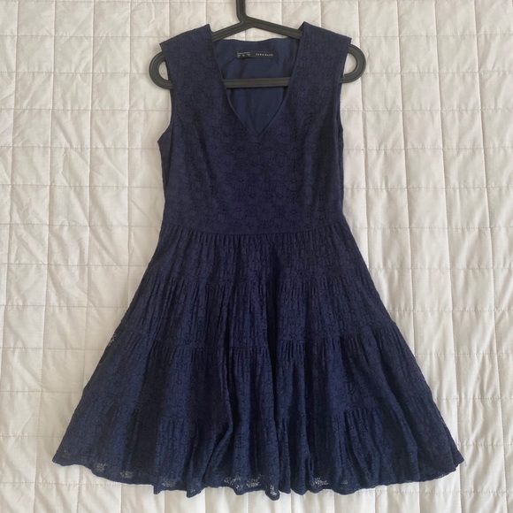 Navy lace Zara dress